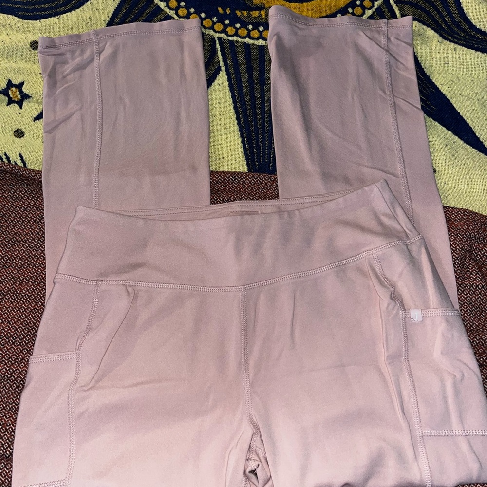 Jaanuu Size L Yoga Style 4 Pockets Slim Fit Mauve-Pink